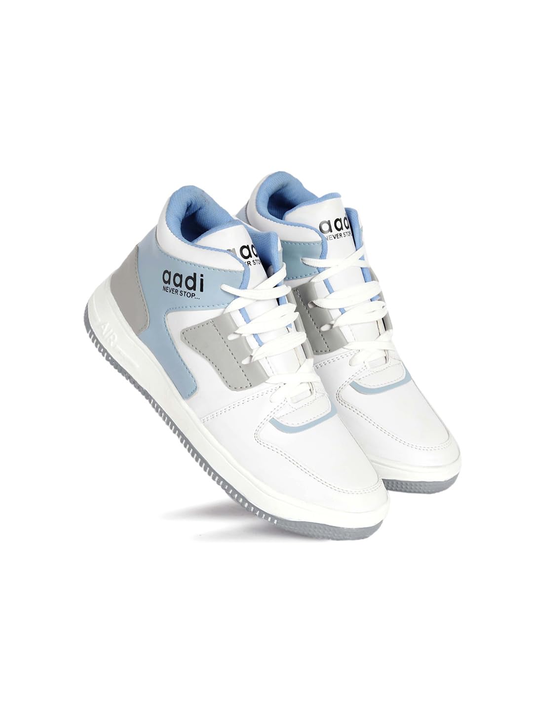 AADI Mens White & Sky Blue Synthetic Leather Outdoor Shoes Casual Ankle Boots (B0C9GS51LG) Amazon Price History, Amazon Price Tracker