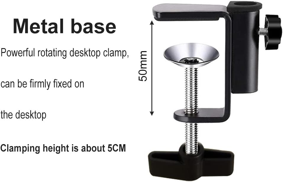 Image of SHOPEE Aluminum Desk Base Clamp Mount C-Clamp Clip Mount for Camera /Monitor, Desktop & Table Mount Holder for Microphone Boom Scissor Arm /Articulating arm Stand /Mic & Tablet (Black)