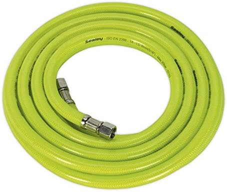 Sealey Ahfc5 Air Hose High Visibility 5Mtr X ?8Mm with 1/4In Bsp Unions, White, 5m x 8mm diameter