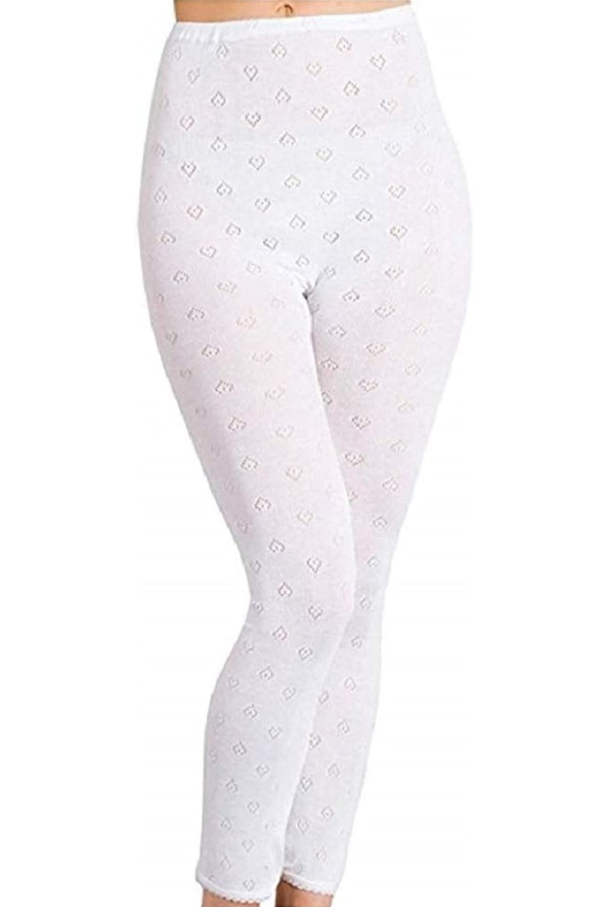 Tesmark Women's White Trousers Long John 100% Cotton Underwear Sleepwear & Loungewear, Trousers Leggings For All Season - Uk Size S-3Xl, Made In Uk (3Xl, )
