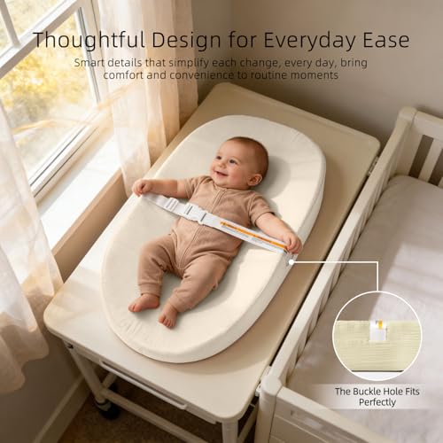 Baby Changing Pad, Muslin Diaper Changing Pad with Waterproof Lining, Changing Table Pads for Dresser with 2 Pack Muslin Covers(Yellow + Sky Blue) by TAOCI - Used condition - Image 4