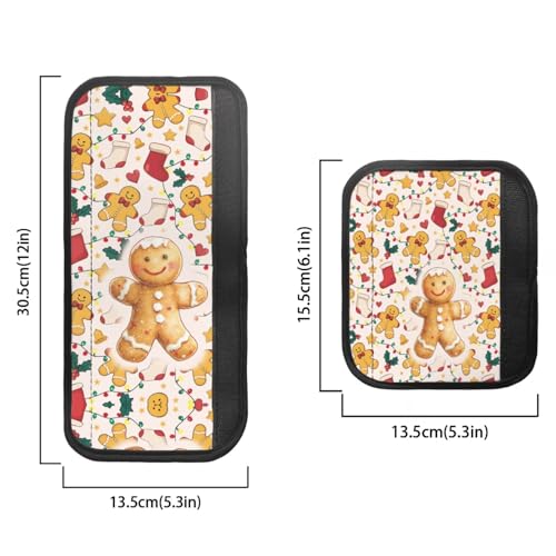 Image of Gingerbread Man Refrigerator Door Handle Covers Anti-Static Stains Kitchen Appliance Protective Gloves Anti-Slip Decor for Ovens Dishwashers Microwave Stove Christmas Decor