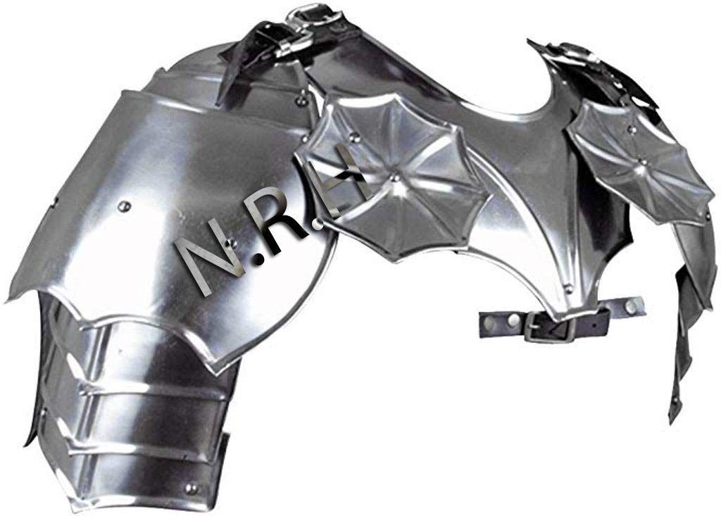 Nautical Replica Hub Templar Knight Renaissance Steel Armor Pauldrons and Medieval Gorget