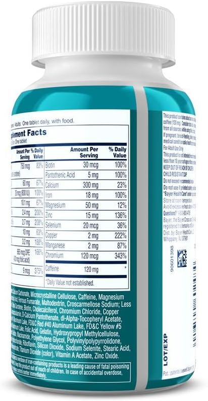 One A Day Women's Active Metabolism Daily Essential, Multivitamin for Women, Metabolism Support, Vitamins for Women with All 8 B-Vitamins, Vitamin D, Magnesium & More,120 Count - Image 7