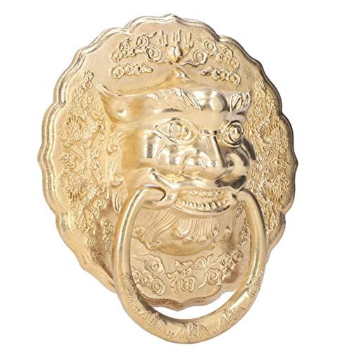 Aldaba de puerta de latón de alta resistencia con elegante cabeza de animal vintage 6