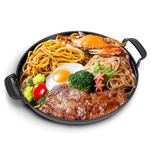 GFTIME 30,9 cm rund stekpanna för Weber 57 cm kolgrillar, Weber Gourmet BBQ-system, gjutjärn kolgrill grillpanna BBQ ersättningsdel för Weber One-Touch kolgrill, 1-pack