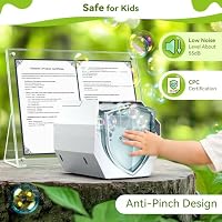 Theefun Tragbare Seifenblasenmaschine, Automatischer Seifenblasenmaschine Kinder 500ml Seifenblasen Maschine 1500+ Bubbles/Min Professional Blasenmaschine für Geburtstag, Party, Hochzeit (Weiß) – Ansicht 6