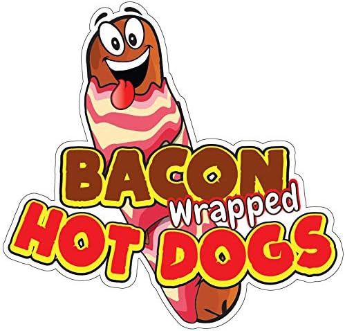 SignMission Pegatina para camión de comida con soporte de concesión para perros calientes envueltos en tocino, tamaño de la calcomanía 24"