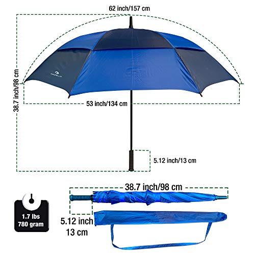 PROCELLA Large Golf Umbrella – AWARD WINNING, Windproof, Waterproof - Superior Heavy Duty Automatic Umbrella Defies High Wind, Sun & Rain – Perfect Cart Holder Fit – Matching Carrying Case Sleeve
