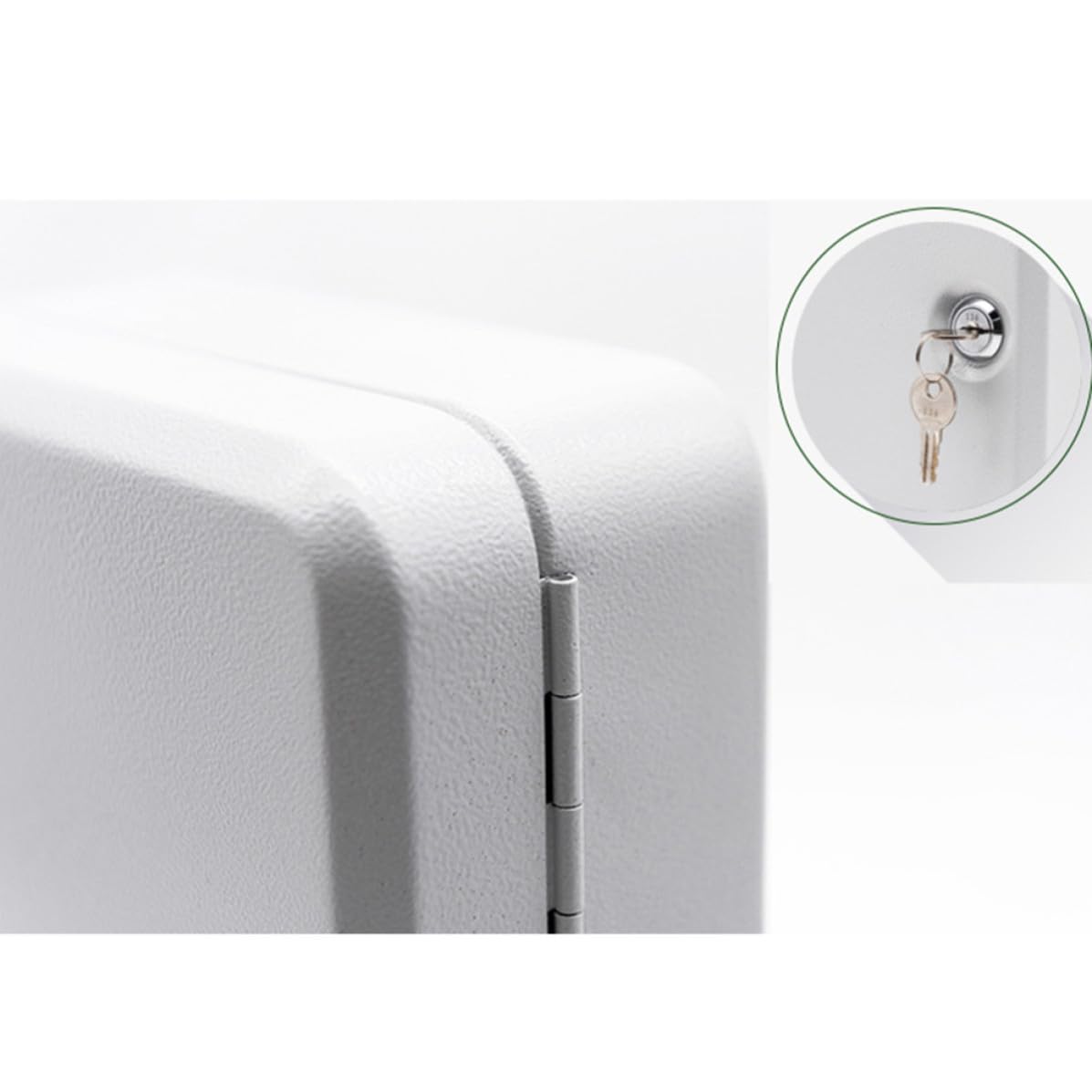 Caja de Llaves con Esquinas Redondeadas con 20 Ranuras de Acero y Cerradura de Seguridad Diseño Elegante y Simple y Etiquetas Incluidas para Pared