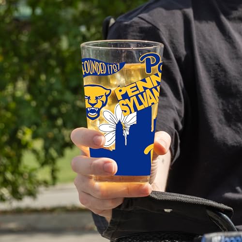 Image of Logo Brands NCAA 16 oz Pint Glass - Durable Glass With Bold Team Color- Chip-Resistant Rim Drinkware For Fans, Tailgates, Home Bars & Everyday Use