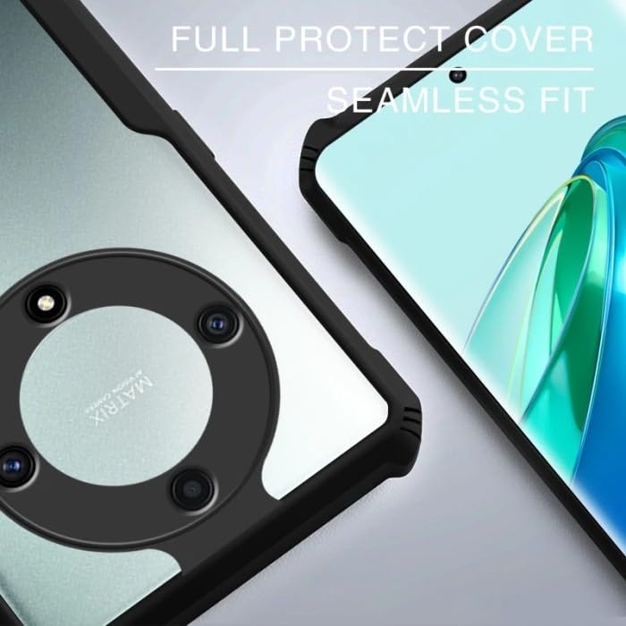 Image of Heavy Duty Hard PC Back + Soft TPU Ultra Slim Crystal Clear Protective Back Cover for Honor X9b 5G / ALI-NX1 - Black