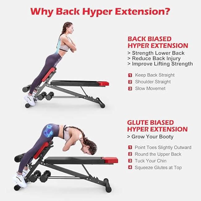 Finer Form Multi-Functional Weight Bench for Full All-in-One Body Workout ¨C Versatile Adjustable Workout Bench for Home Gym. Fitness equipment perfect for Back HyperExtension, Bench Press, Roman Chair Exercise, Sit up. Adjusts to Decline or Flat Bench.