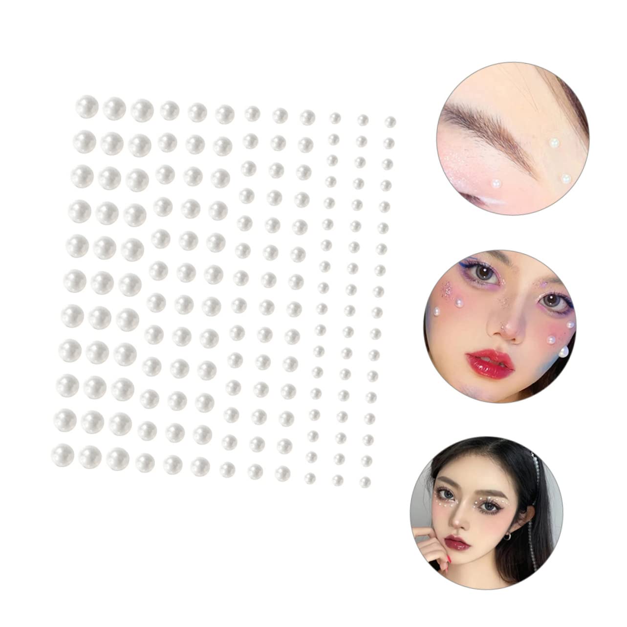 4 set Adesivi Per Il Viso Gioiello Perle Gemme Per Il Viso Gemme Adesive Gioielli Per Il i Di Cristallo Per Il Gioielli Per Il Trucco Per La 6 fogli*4