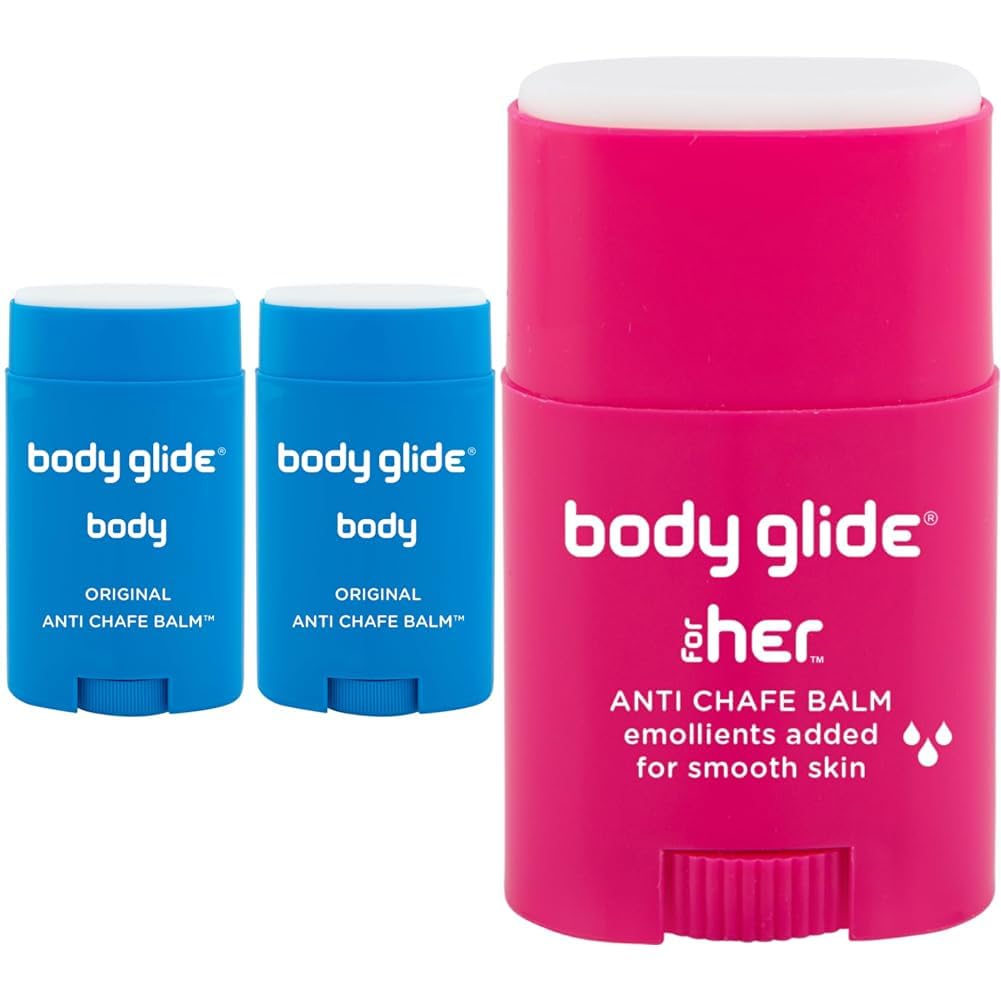 BodyGlide Original Anti Chafe Balm 2pk & For Her Anti Chafe Balm | Prevent Thigh, Chest, Arm, Butt Chafing