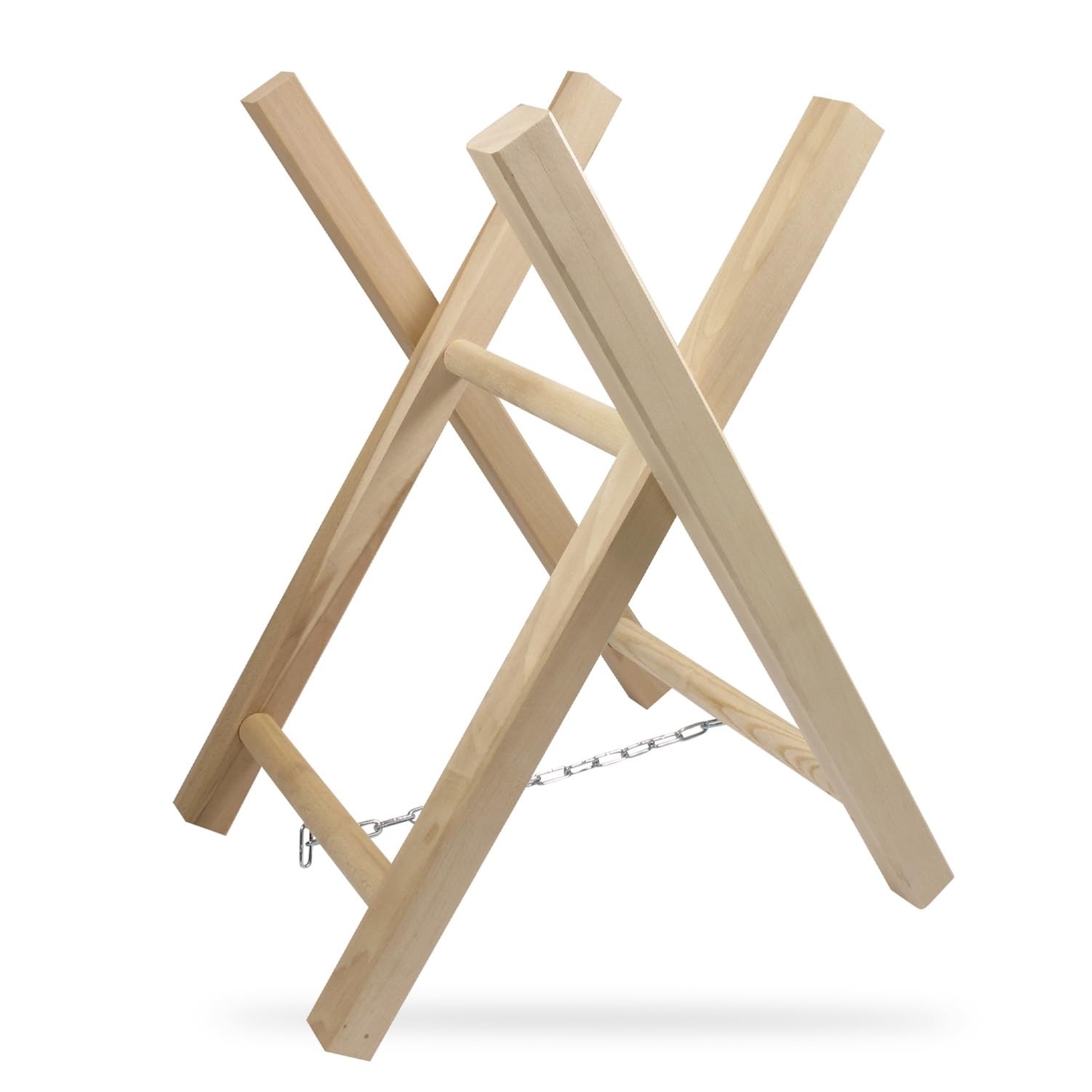 UNIVERSEL - Chevalet De Tronçonnage En Bois De Hêtre/Frêne - 2 Trétaux Pour Sciage Et Coupe De Bûche - Longeur 63 cm - Largeur 40 cm - Hauteur 54 cm