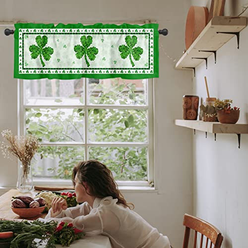 Stmmoz St. Patrick's Day Kitchen Curtain Valance For Window, Rod Pocket Window Treatments For Bathroom Bedroom Window ​Valances, 1 Panel, Window-Treatment-Valances 54"X18" #TOP5
