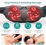 Massager de Dos et Cou Shiatsu Nekteck, Coussin de Massage Pétrissant 3D Amélioré 2026, Massager d'Épaule Pétrissant avec Chaleur, Coussin de Massage pour Taille à Utiliser à Domicile, en Voiture et au Bureau (NON Sans Fil)