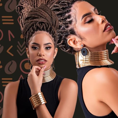 Kit 2 Pacotes de Jumbos Ser Mulher Cabelo Para Tranças Box Braids 399g 65 cm + Kit de 20 Anéis Enfei