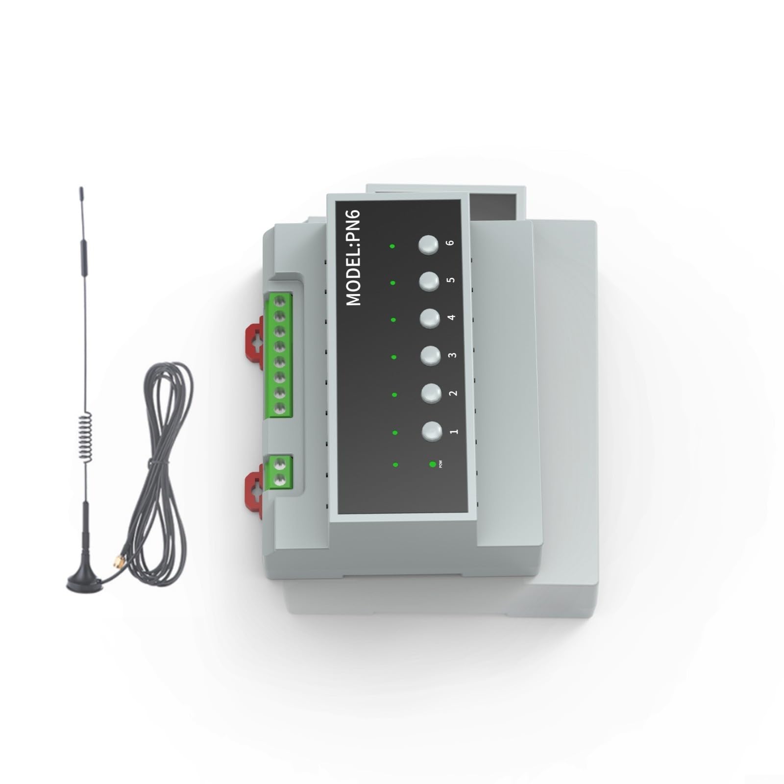 Modulo interruttore relè WiFi intelligente a 6 canali, controller multi-dispositivo 16A con indicatori LED e pulsanti manuali per domotica (antenna wifi Ex)