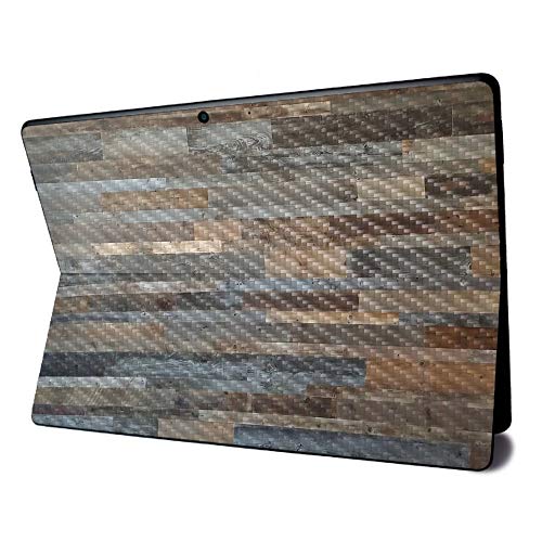 Image of MightySkins Carbon Fiber Skin for Microsoft Surface Pro X - Gray Wood | Textured Carbon Fiber Finish | Easy to Apply, Remove, and Change Styles | Made in The USA