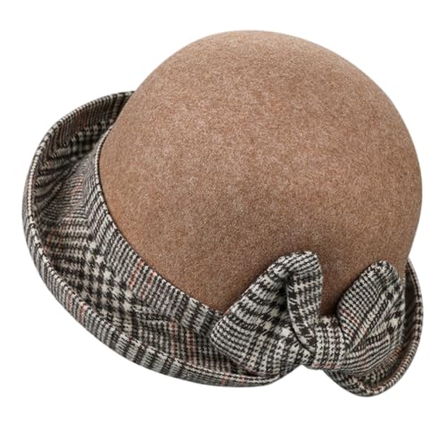Generisch Gorro de invierno para mujer, estilo informal, con forma de cúpula, para invierno, marrón, M