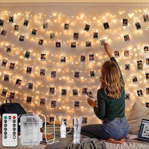 suddus Photo Clip String Lights 33FT 100 LED Fairy Lights Bedroom Dorm