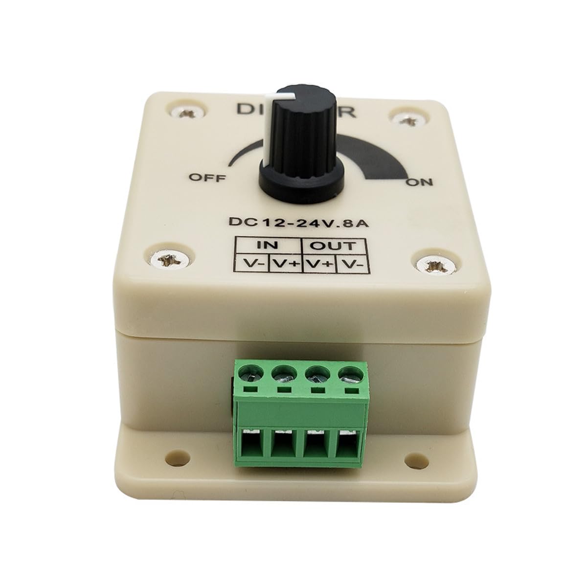 LED monochrome dimmer manual dimming controller 8A with DC 12-24V light strip LED controller 3PCS, White - Image 2