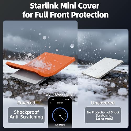 Image of Starlink Mini Cover, Orange Starlink Mini Protective Cover Liquid Silicone Sleeve Accessories for Camping Outdoor Protector from Scratching Hailstone