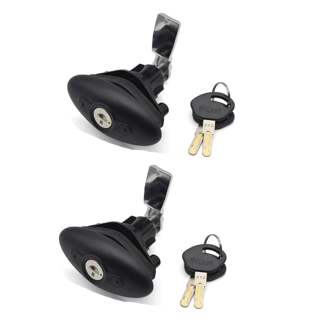 2 Pcs RV Compression Locks, RV Security Lock, RV Motorhome Trailer Cabin Door Lock, Drawer Latch Waterproof Mailbox Lock (with Keys Alike)