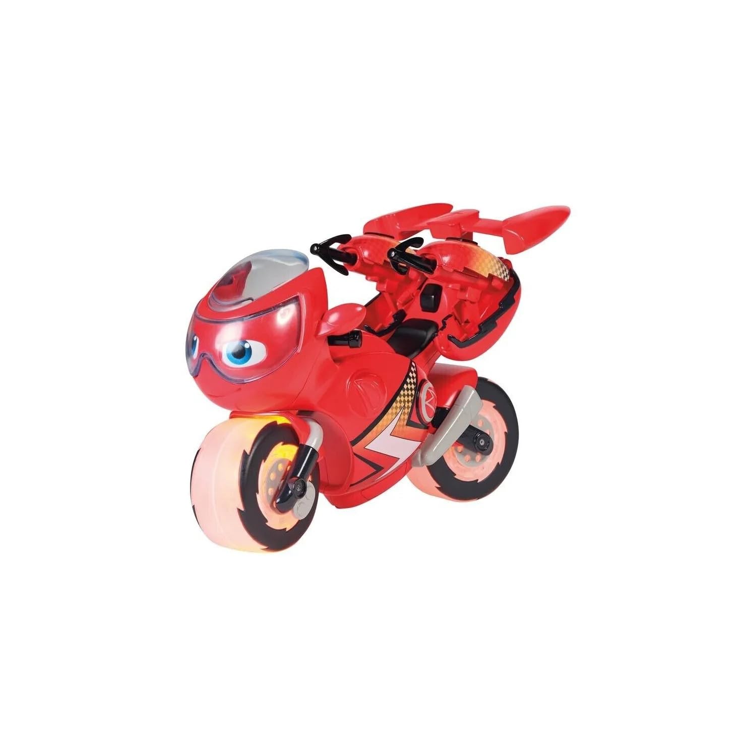 Ricky Zoom Lightning Rescue, grande Ricky Zoom Action Figure Moto Giocattoli Bambini Giocattolo Moto con Luci per Ragazzi e Ragazze dai 3 Anni in su, T20121EN, Rosso