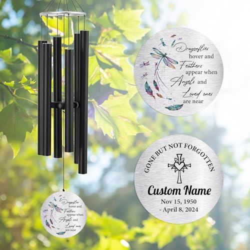 Image of Pwesionalized Sympathy Wind Chimes 30 inch, Memorial Gift for Loss of Mom /Dad /Grandma /Loved one, 42inch Customized Bereavement Gift Idea for Condolences Funeral