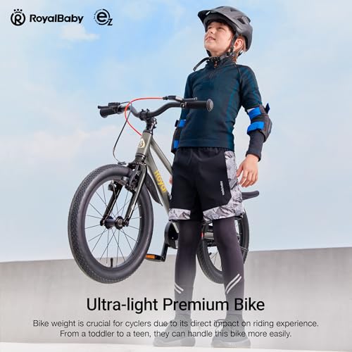 Image of RoyalBaby EZ-Pro Kids Bike, Lightweight Aluminum 2-in-1 Balance to Pedal Bike with One-Key Switch, 14 16 18 20 Inch for Age 3-10 Years