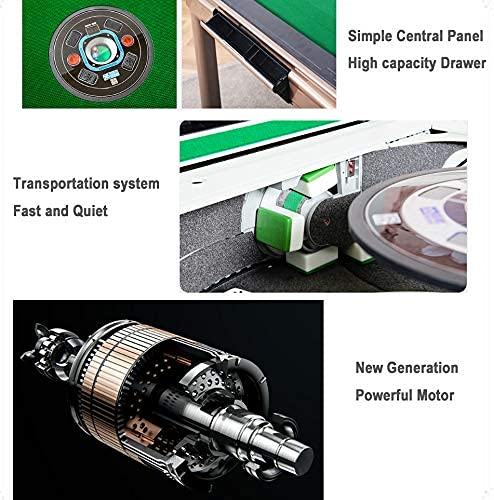 4-Legged Automatic Mahjong Table With 36Mm Numbered Tiles (Green+Blue) Hard Tabletop Cover Chinese/Filipino/American Style All Fit No More Shuffling,More Rounds #TOP4