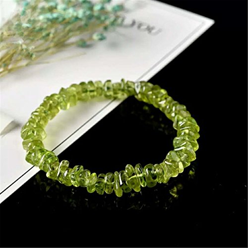 Green Natural Olivine Peridot Gemstone Crystal Bead Stretch Bracelet 6mm4