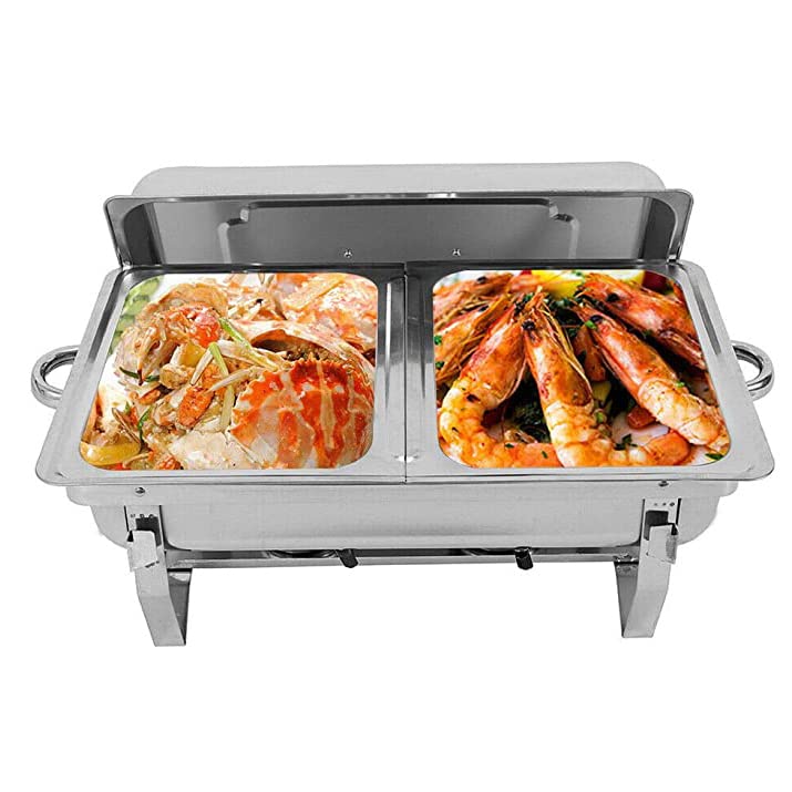 BATLAM Chafing Dish Set 9L Contenitore riscaldante in Acciaio Inox, Contenitore riscaldante per Piatti, scaldavivande Contenitore Termico per Catering Buffet Party