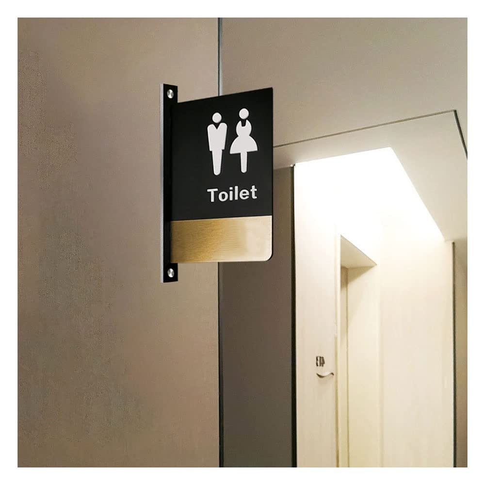 Tarjetas recordatorias de baño de Doble Cara para instalación en el Lado de Hombres y Mujeres, letreros de baño para Hombres y Mujeres adecuados para hoteles(Mujeres Amarillas