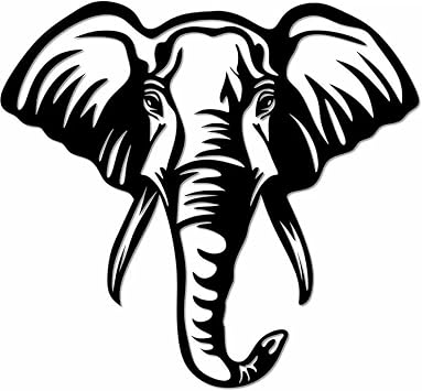 Metal Wall Art Iron Crafts Elephant Animal Silhouette Wall Decor Elephant Head Wall Decoration Artwork