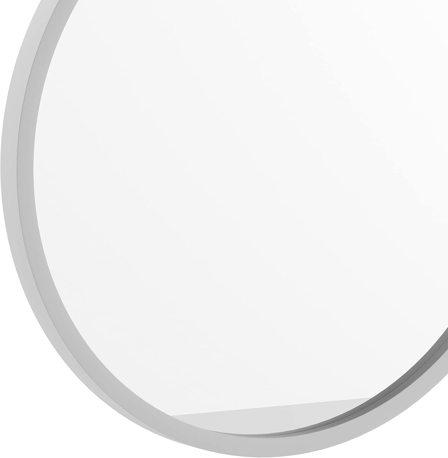 Taylor & Logan Julianne 16" Round Silver Metal Framed Wall Mirror - Large Accent Mirror for Bathroom, Vanity, Entryway, Dining Room, & Living Room