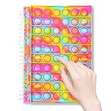 Fidget Notebook, Fidget Spiral Notebook, Push Pop Bubble Fidget Sensory Toy Stress Reliever Statione