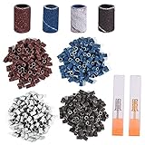 400pcs Sanding Bands with 2 Nail Drill Bits Multi-Grit E-file Sand Set for Pedicure Fits Most Machines Natural Artificial Nails