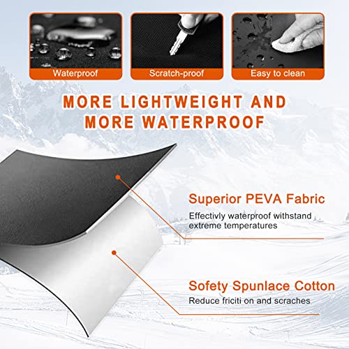 Ajxn Car Windshield Snow Cover, Windshield Cover For Ice And Snow Frost With Removable Mirror Cover Protector, Wiper Front Window Protects Windproof Uv Sunshade Cover For Most Cars Black #4 (85"X49") #TOP3
