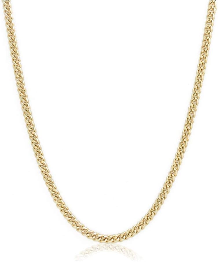 Gold Chain Necklace, 4MM Miami cuban curb Chains plated 18K gold, Chain necklace for men women, 16"-30" Length (24.00)