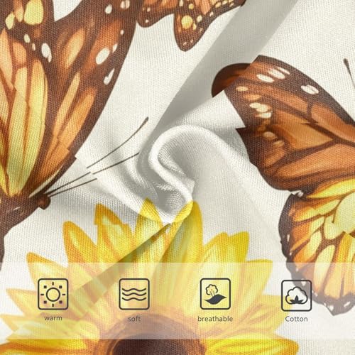 Sunflowers Butterflies Warm Yellow Panties for Girl Girls Underwear Toddler Cotton Colorful Briefs Girls Undies 2t3