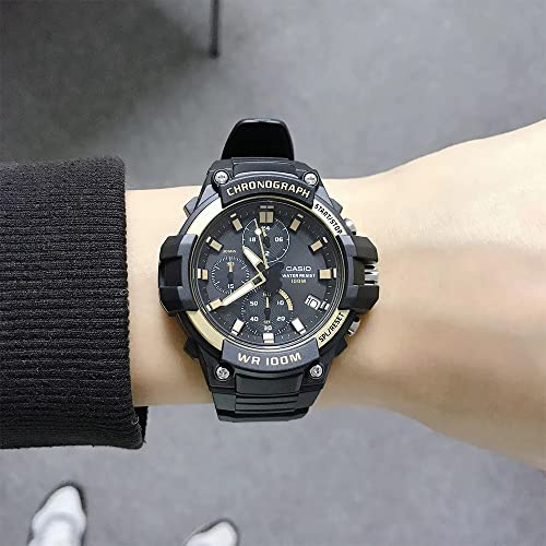 Rcnzwqb Resin Replacement Watch Band For Casio Mcw-100H Ws-220 Hdd-S100 Men's Rubber Strap Waterproof 16Mm Casual Wristband（Black） #TOP5