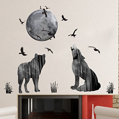 Vinilo decorativo Moon Wolves 33x28 pulgadas