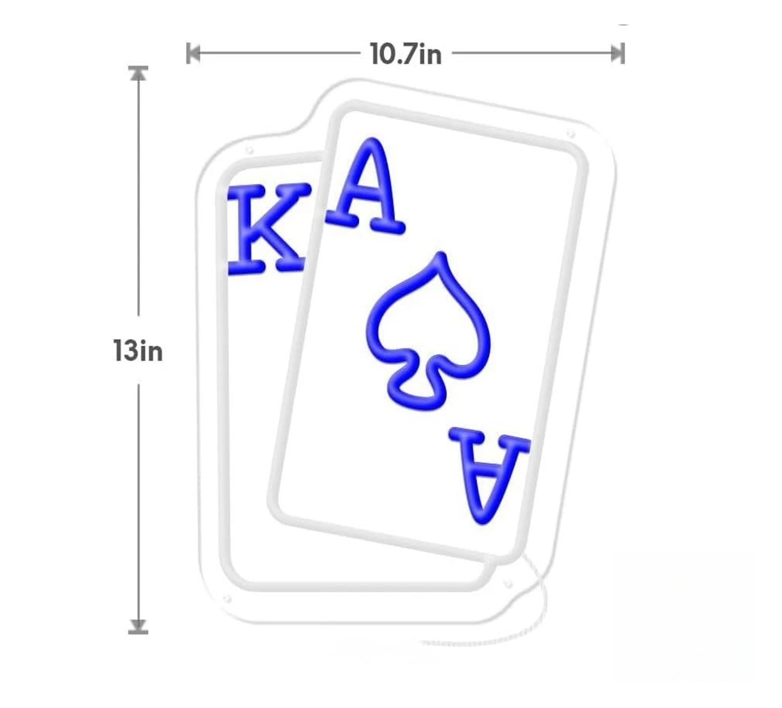Insegna luminosa al neon Poker blu per insegna al per neon LED per per per decorazione da parete con per usb dimmerabile per per 33x27cm
