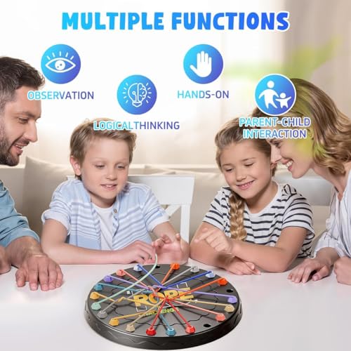 Image of Chain Triangle Chess Board Games for Kids Adults Family Fun Night Chess Set Triangle Rubber Band Game Interactive Brain Teaser Game 2 to 4 Players (Rope Untangling Puzzle Game)