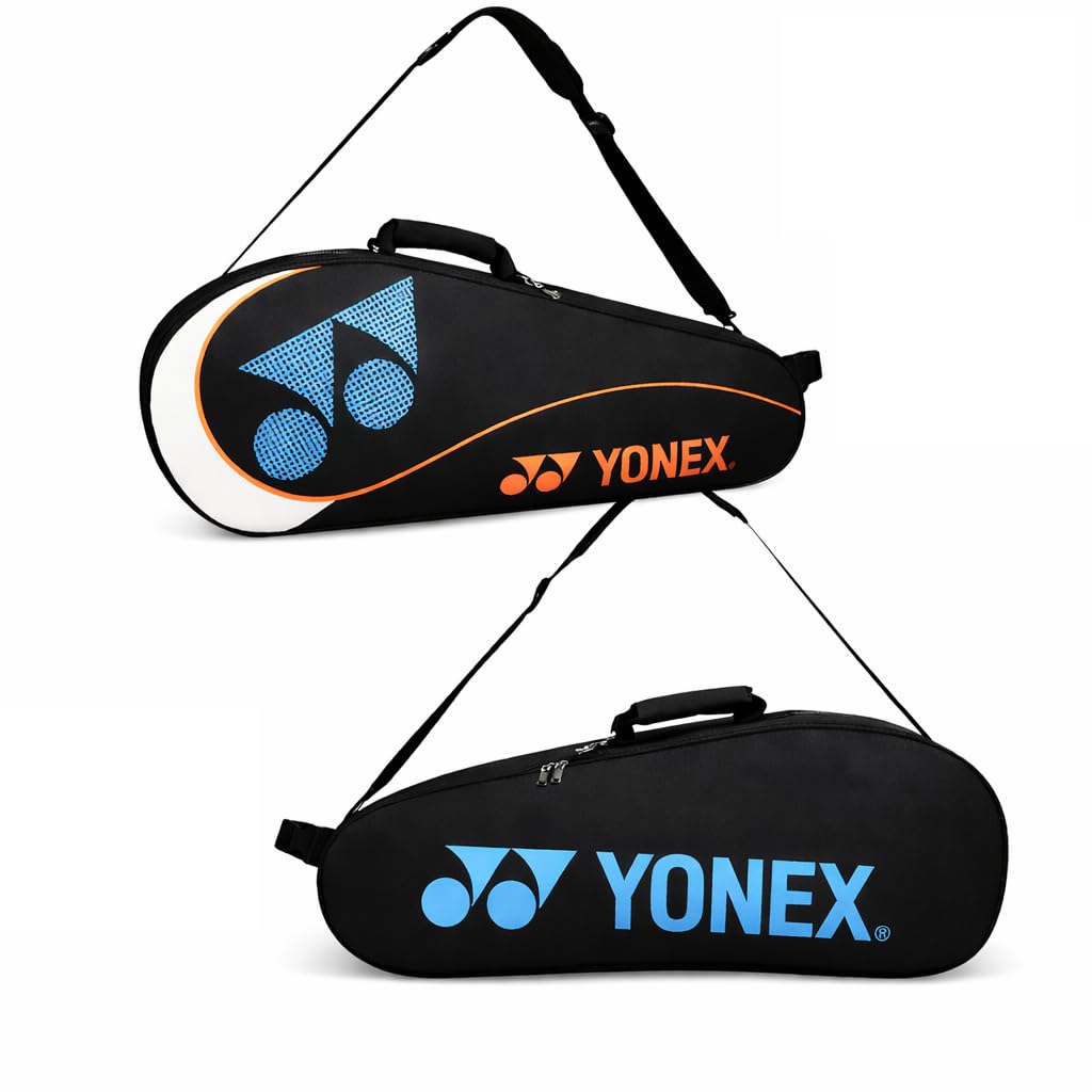 YONEX Sac pour raquettes de badminton, capacité de 3 à 6 raquettes, compartiment à chaussures séparé, bandoulière réglable, imperméable.