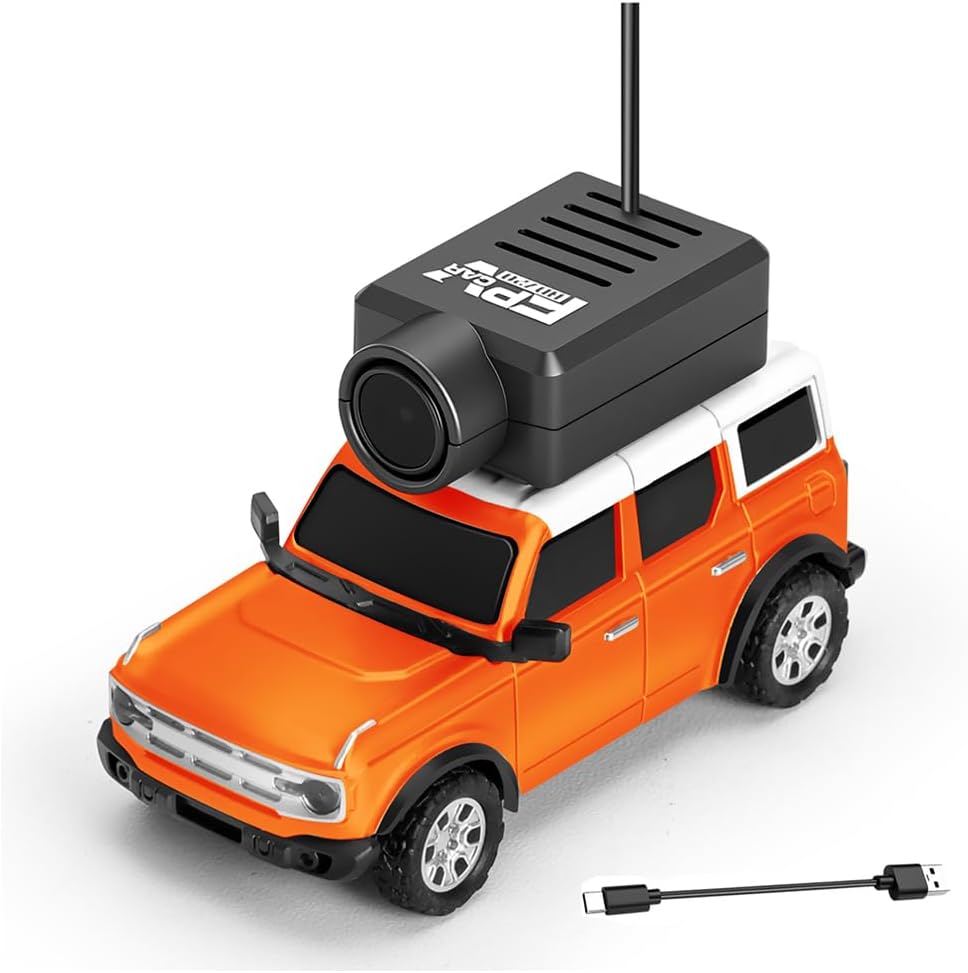 GoolRC WLtoys 6405 Mini RC Car, 2.4GHz 1:64 Scale FPV Remote Control Car with Camera 720P and Gyro, APP Control Vehicle with LED Lights for Adults, Without Remote Controller (Orange)